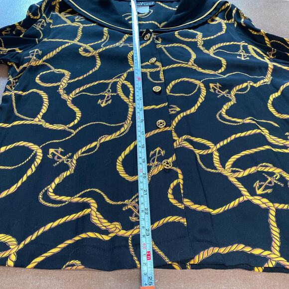 Carole Little Vintage 80s Nautical Avant Garde Unique Button Up Deadstock 12 - Picture 9 of 9